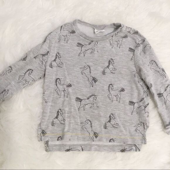 Egg Baby Unicorn Soft Grey Glitter Girls Sweatshirt Size 12 Months - Picture 1 of 2